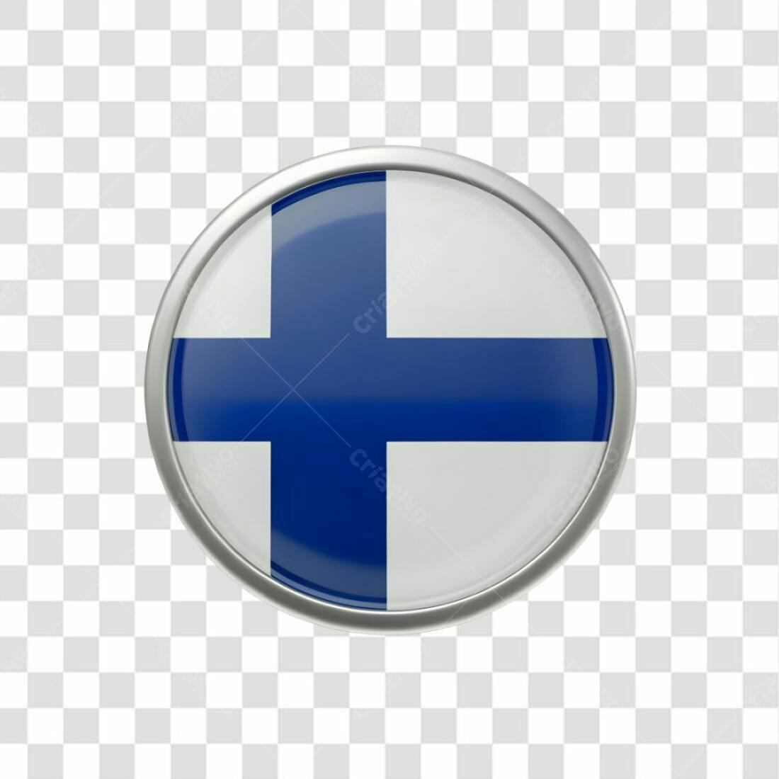 Icone Bandeira Finlândia PNG com fundo transparente