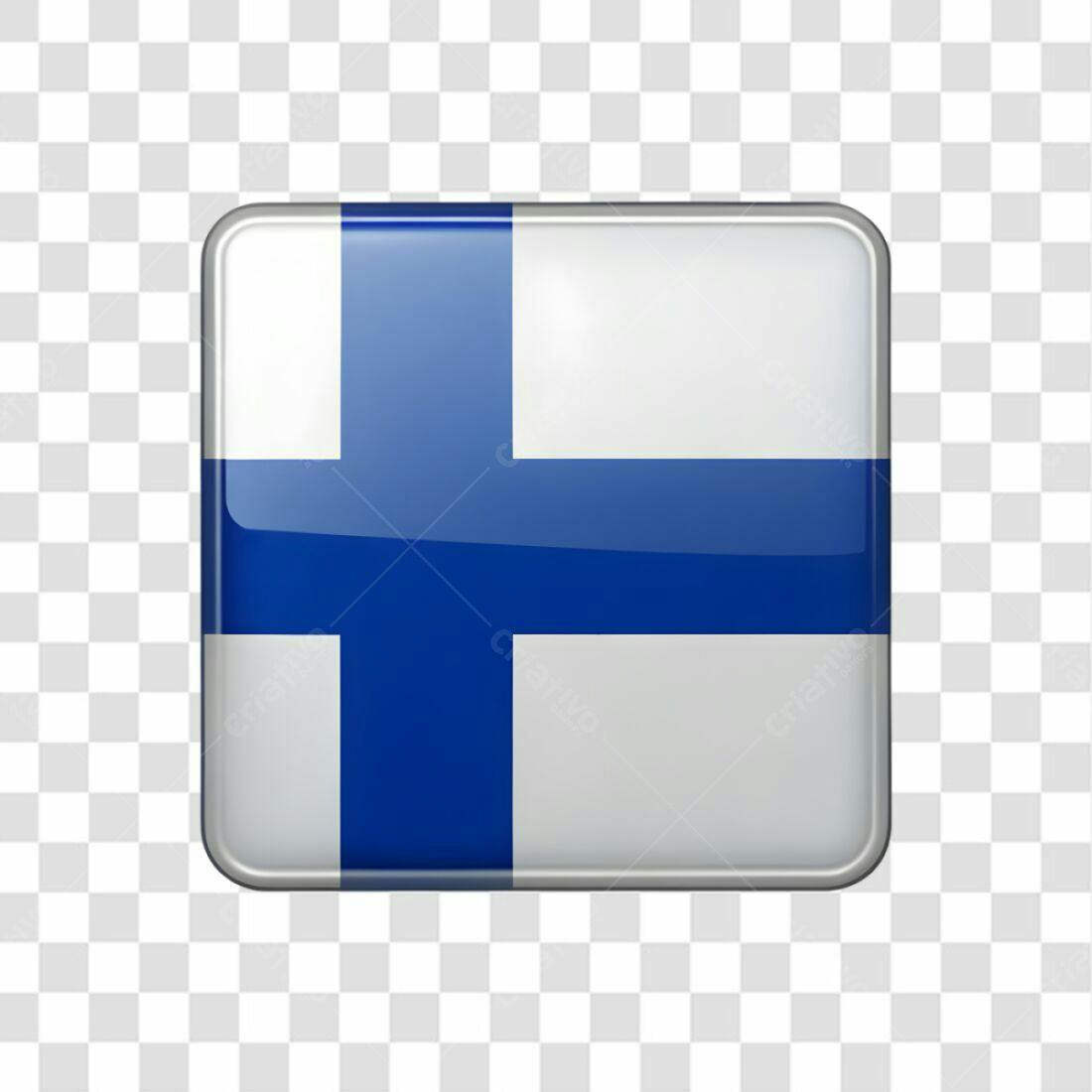 Icone Bandeira Finlândia PNG com fundo transparente