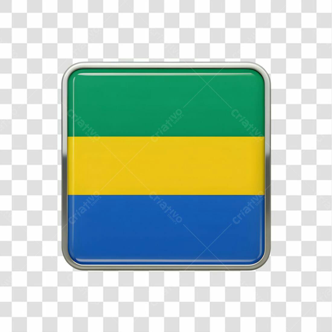 Icone Bandeira Gabonesa PNG com fundo transparente