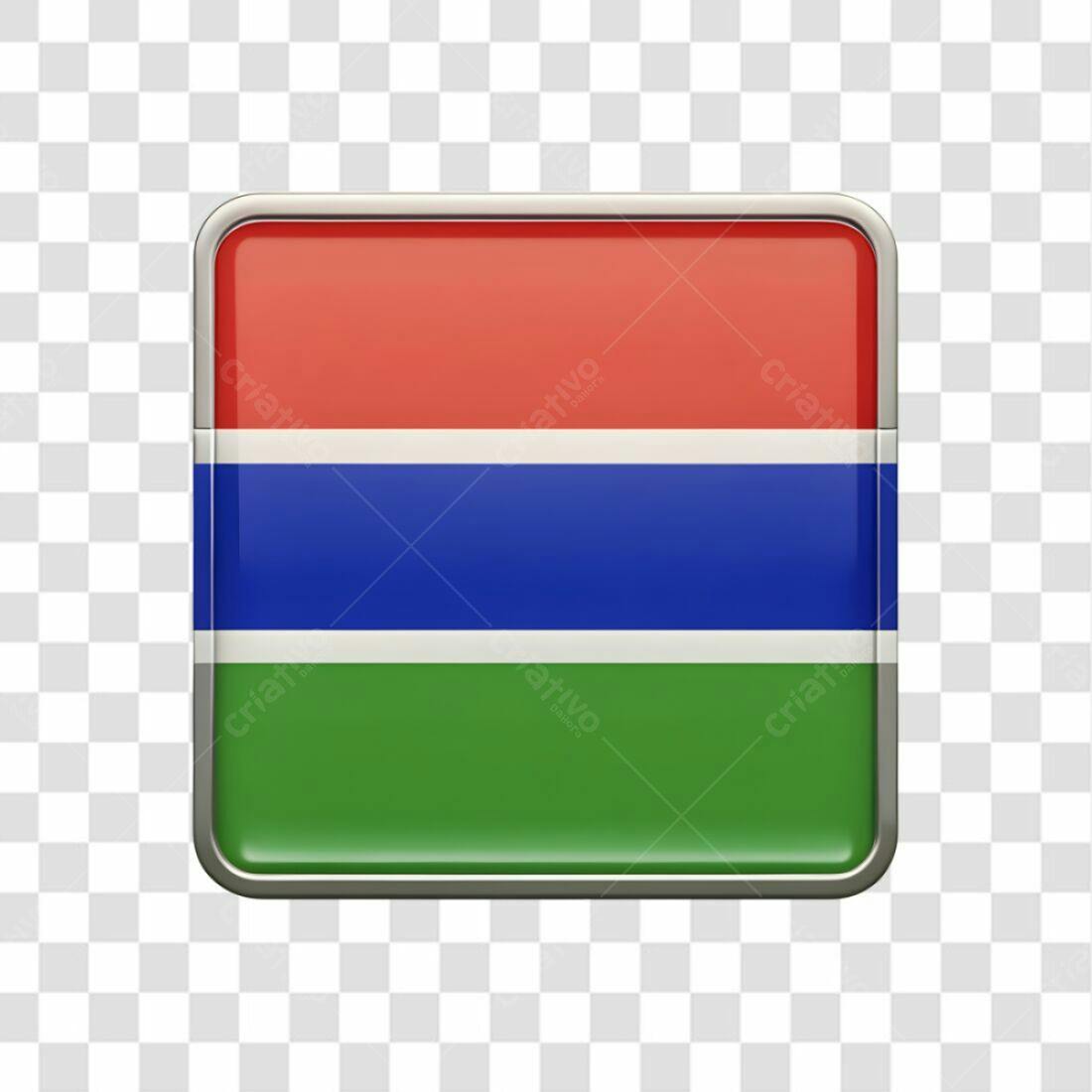 Icone Bandeira Gâmbia PNG com fundo transparente