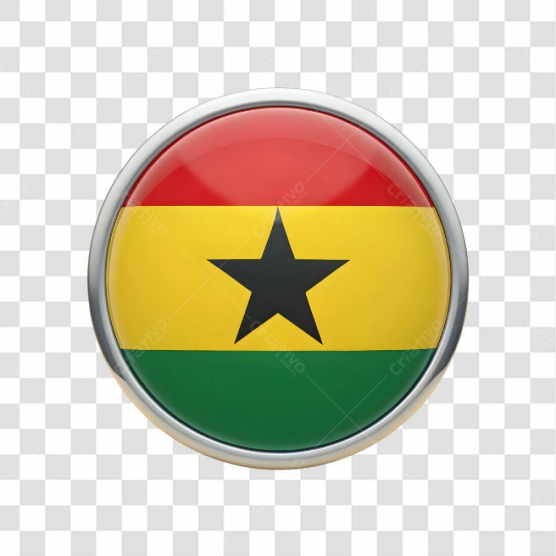 Icone Bandeira Gana PNG com fundo transparente