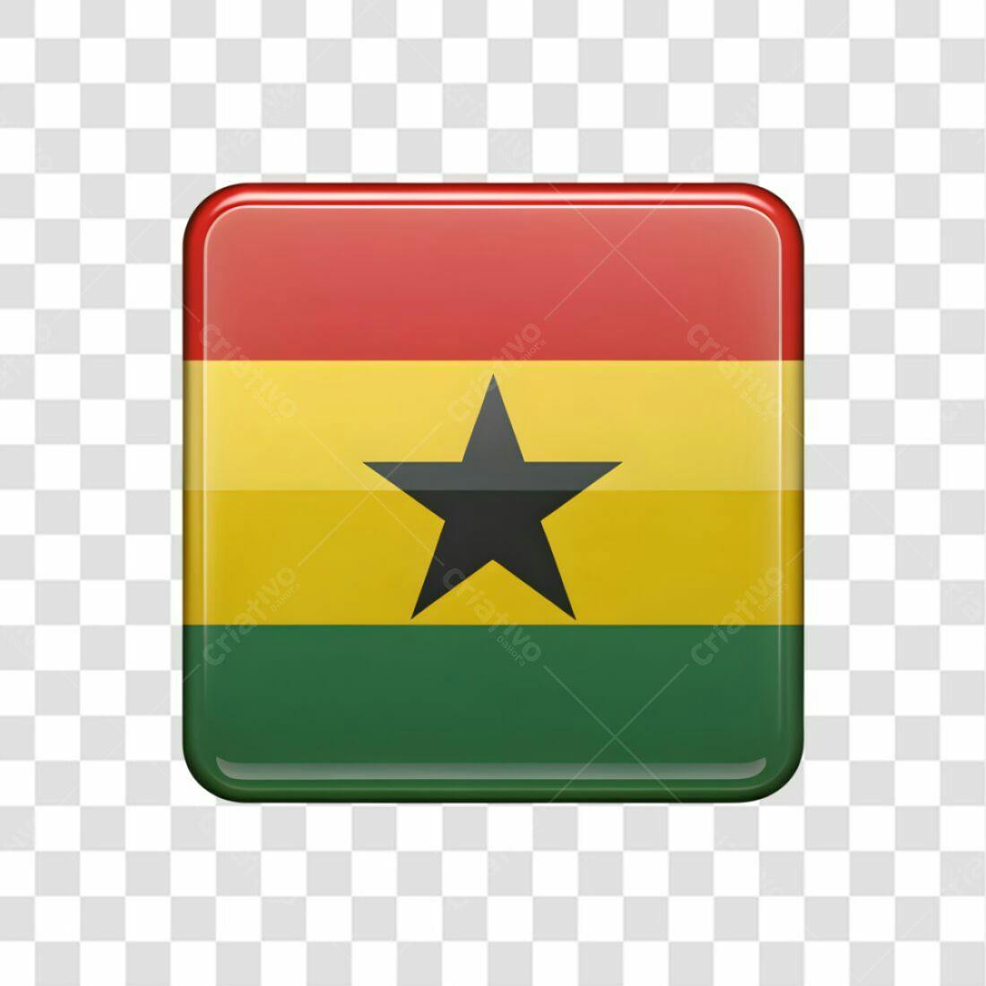 Icone Bandeira Gana PNG com fundo transparente