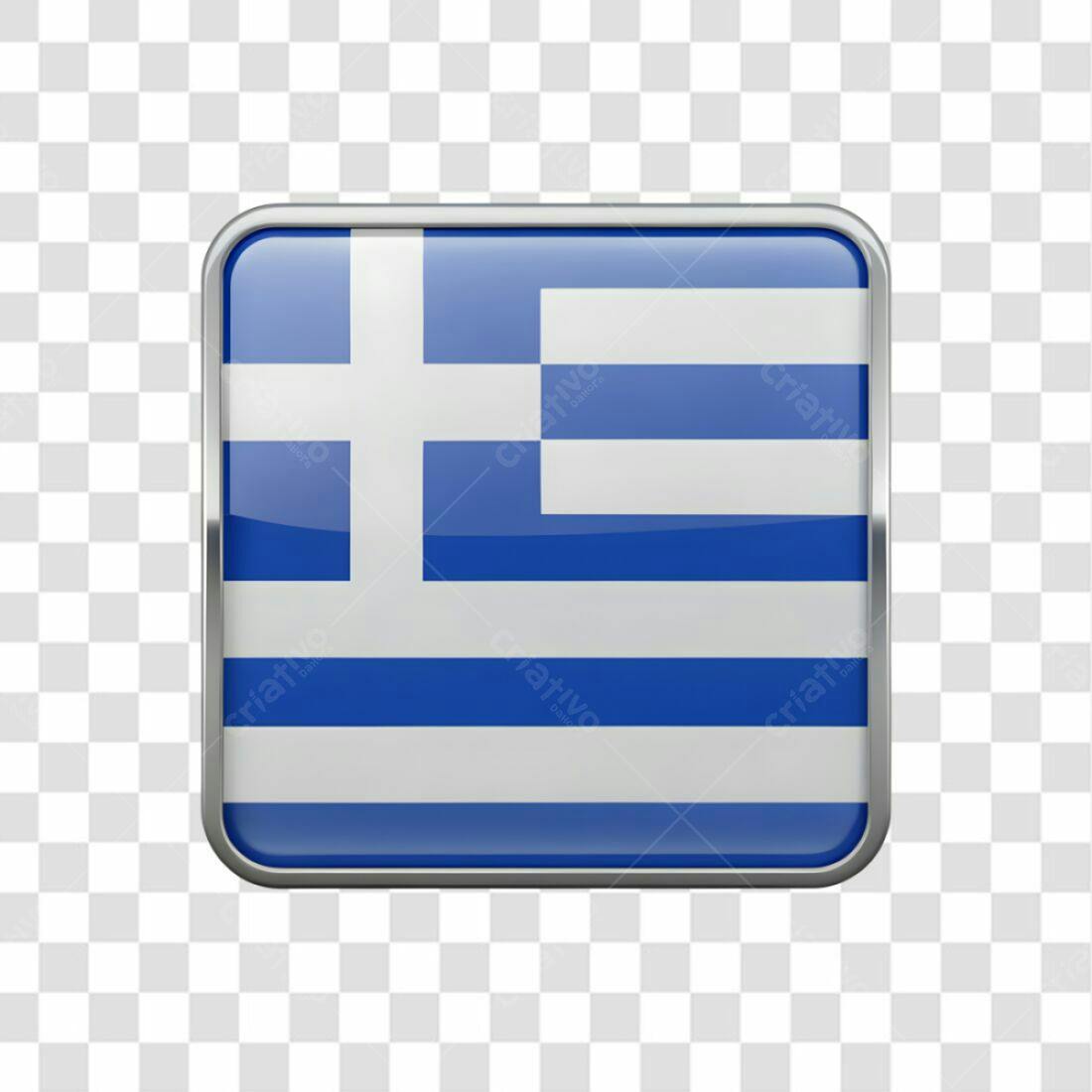 Icone Bandeira Grécia PNG com fundo transparente