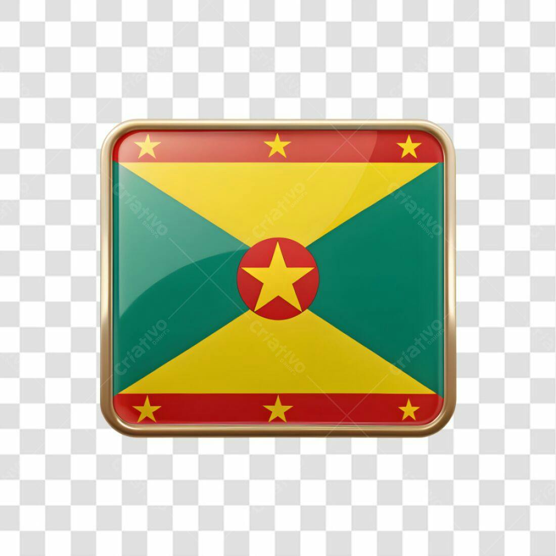 Icone Bandeira Granada PNG com fundo transparente