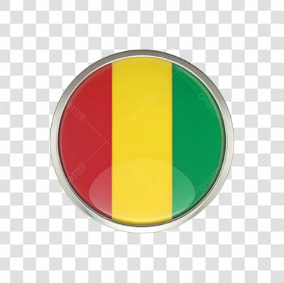 3D Guinea Flag Icon Circle Shape