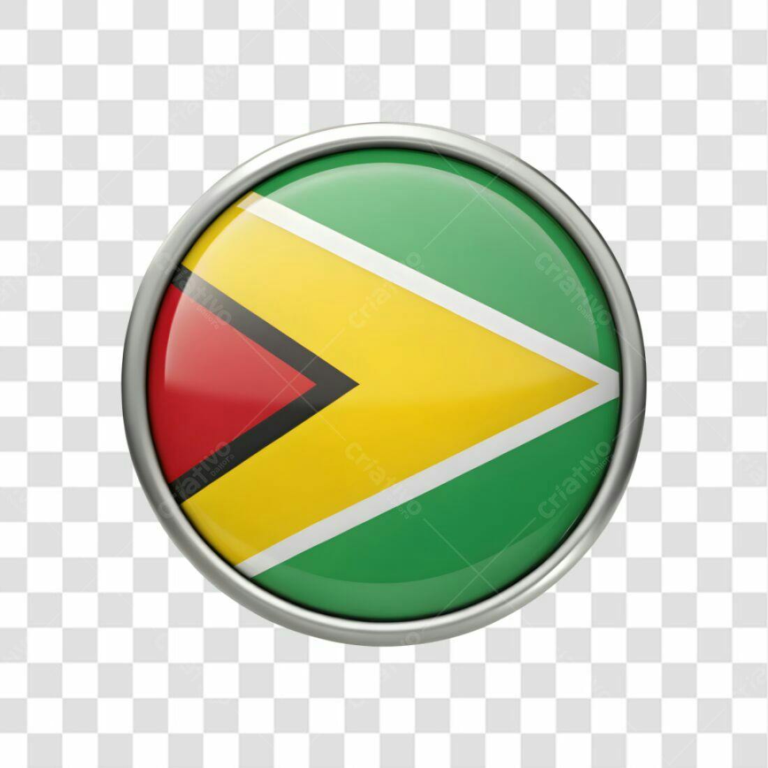 Selo Bandeira Guiana PNG com fundo transparente