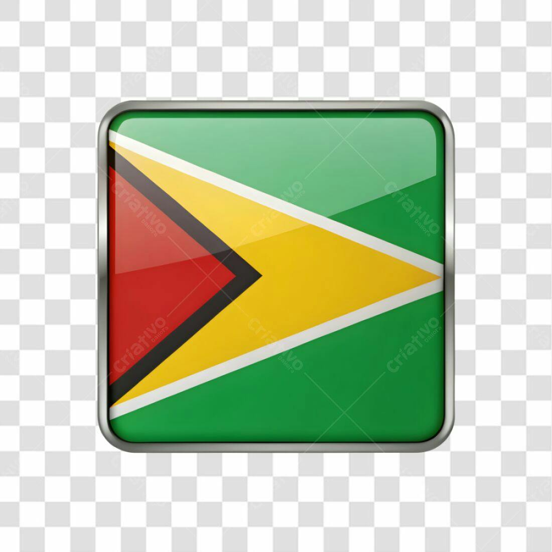 Icone Bandeira Guiana PNG com fundo transparente