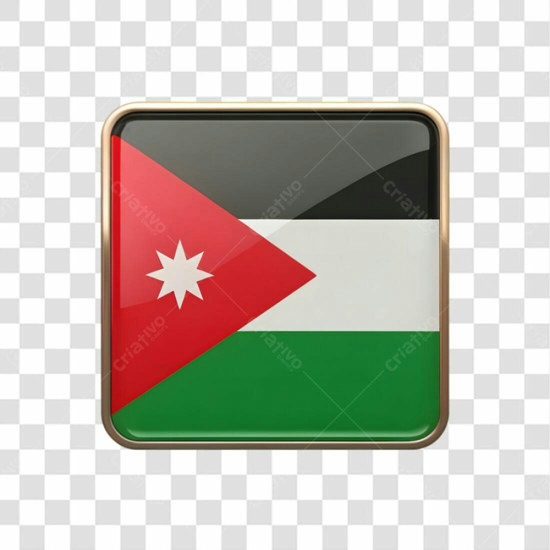 Icone Bandeira Jordânia PNG com fundo transparente