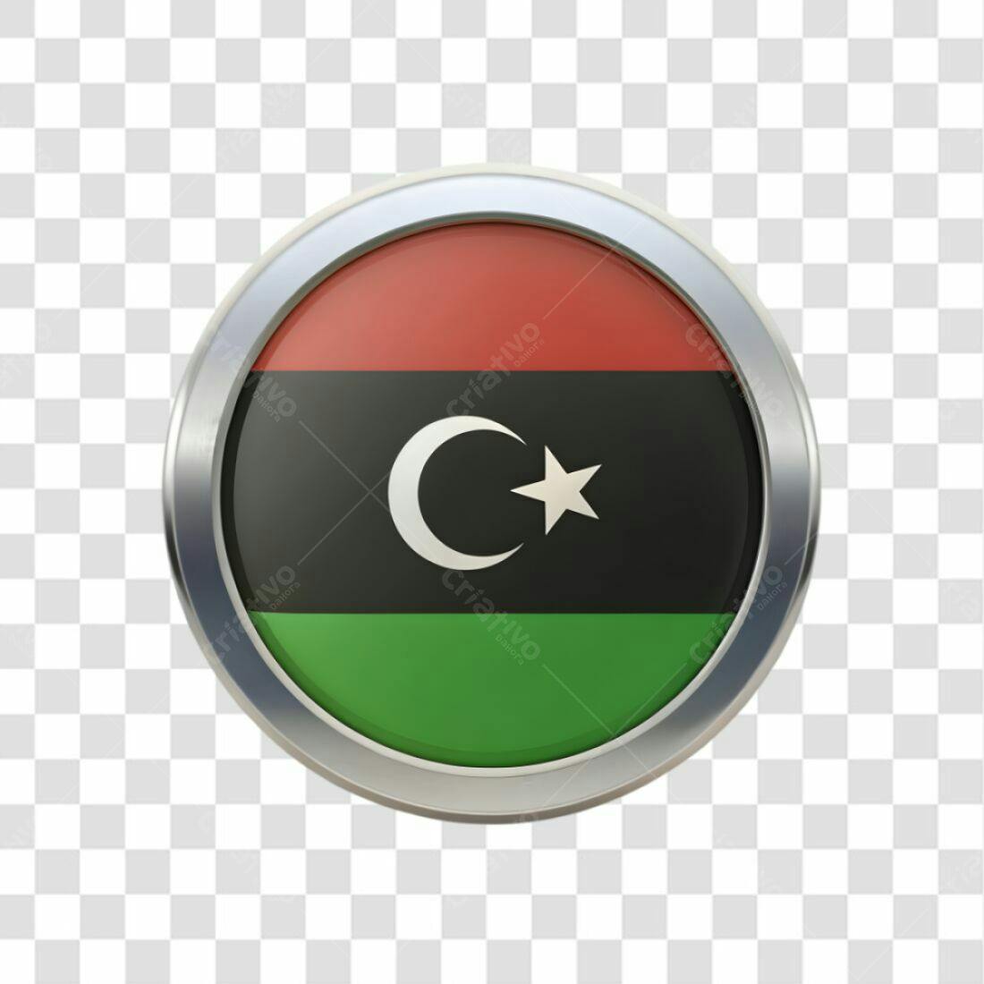 Selo Bandeira Líbia PNG com fundo transparente