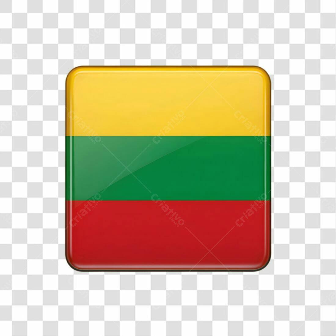 Icone Bandeira Lituânia PNG com fundo transparente