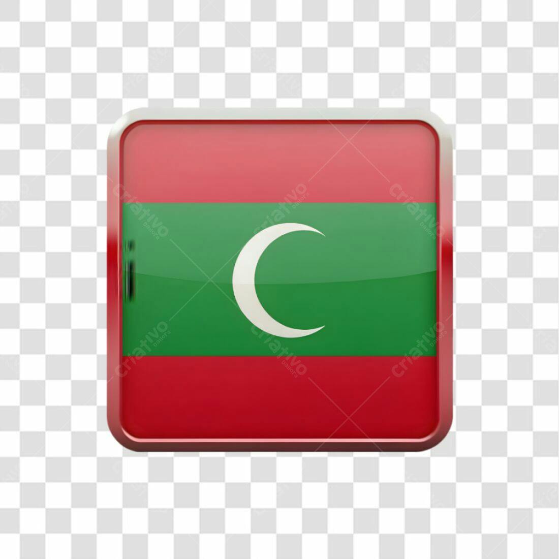 Icone Bandeira Maldivas PNG com fundo transparente