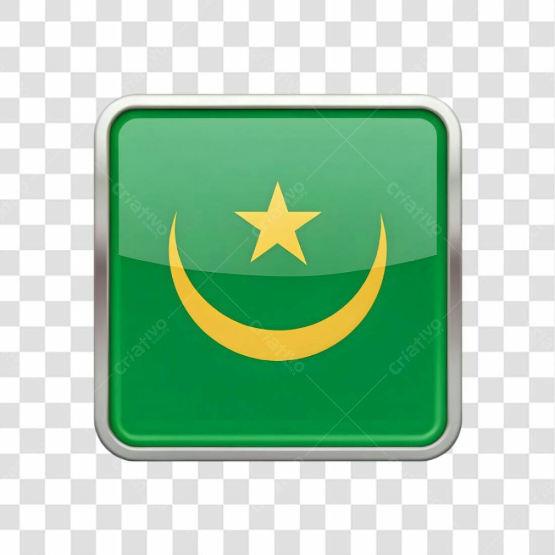 Icone Bandeira Mauritânia PNG com fundo transparente