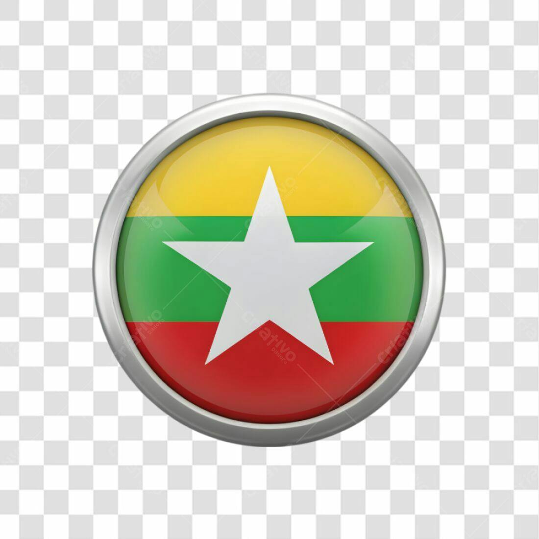 Icone Bandeira Myanmar PNG com fundo transparente