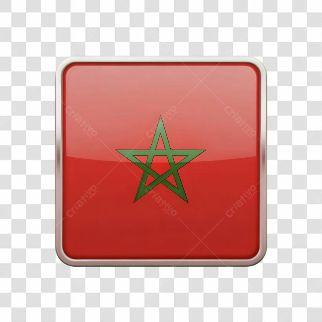 Icone Bandeira Marrocos PNG com fundo transparente