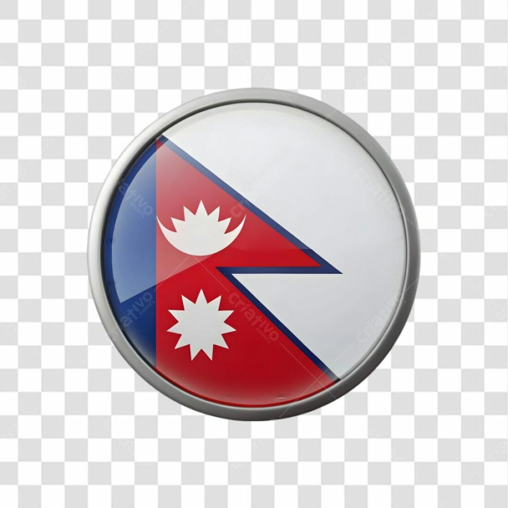 3D Nepal Flag Icon Circle Shape