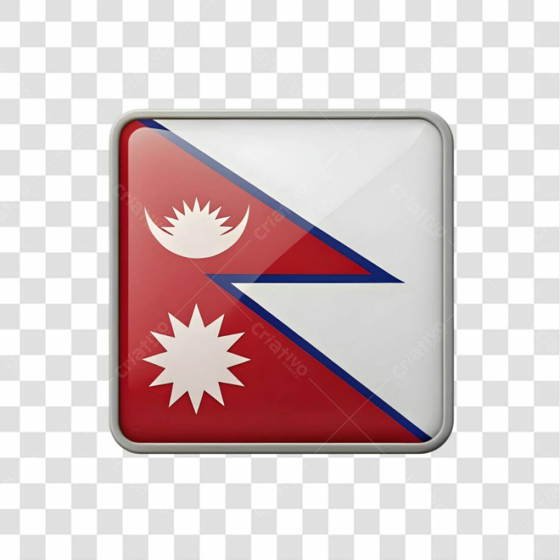 Icone Bandeira Nepal PNG com fundo transparente
