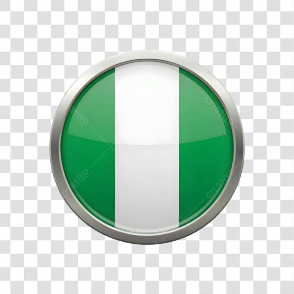 3D Nigeria Flag Icon Circle Shape