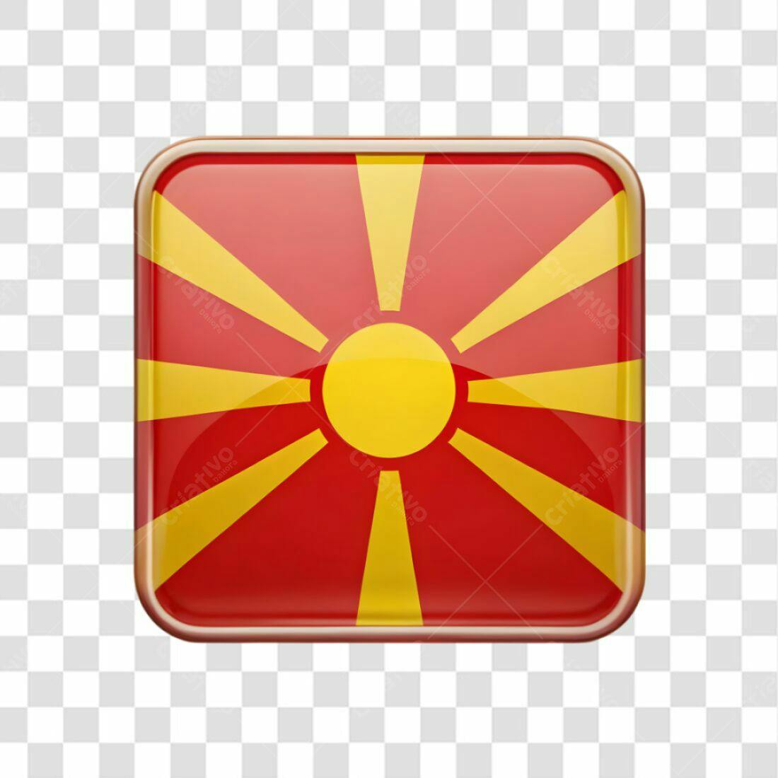 Icone Bandeira Macedônia PNG com fundo transparente