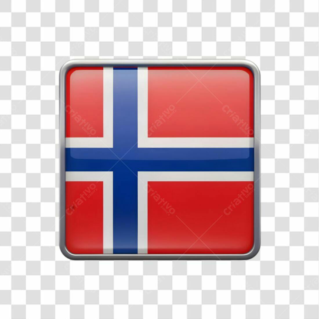 Icone Bandeira Noruega PNG com fundo transparente