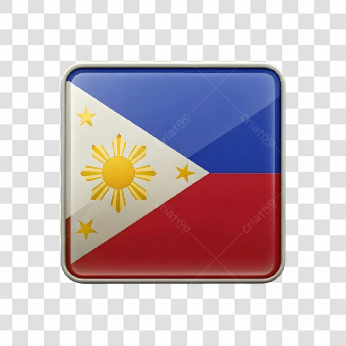 Icone Bandeira Filipinas PNG com fundo transparente