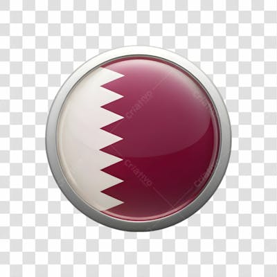 3D Qatar Flag Icon Circle Shape