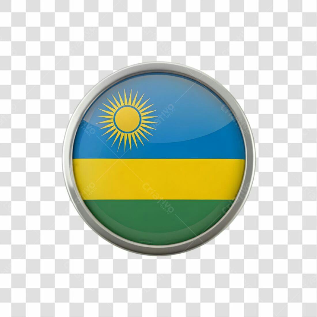 Icone Bandeira Ruanda PNG com fundo transparente