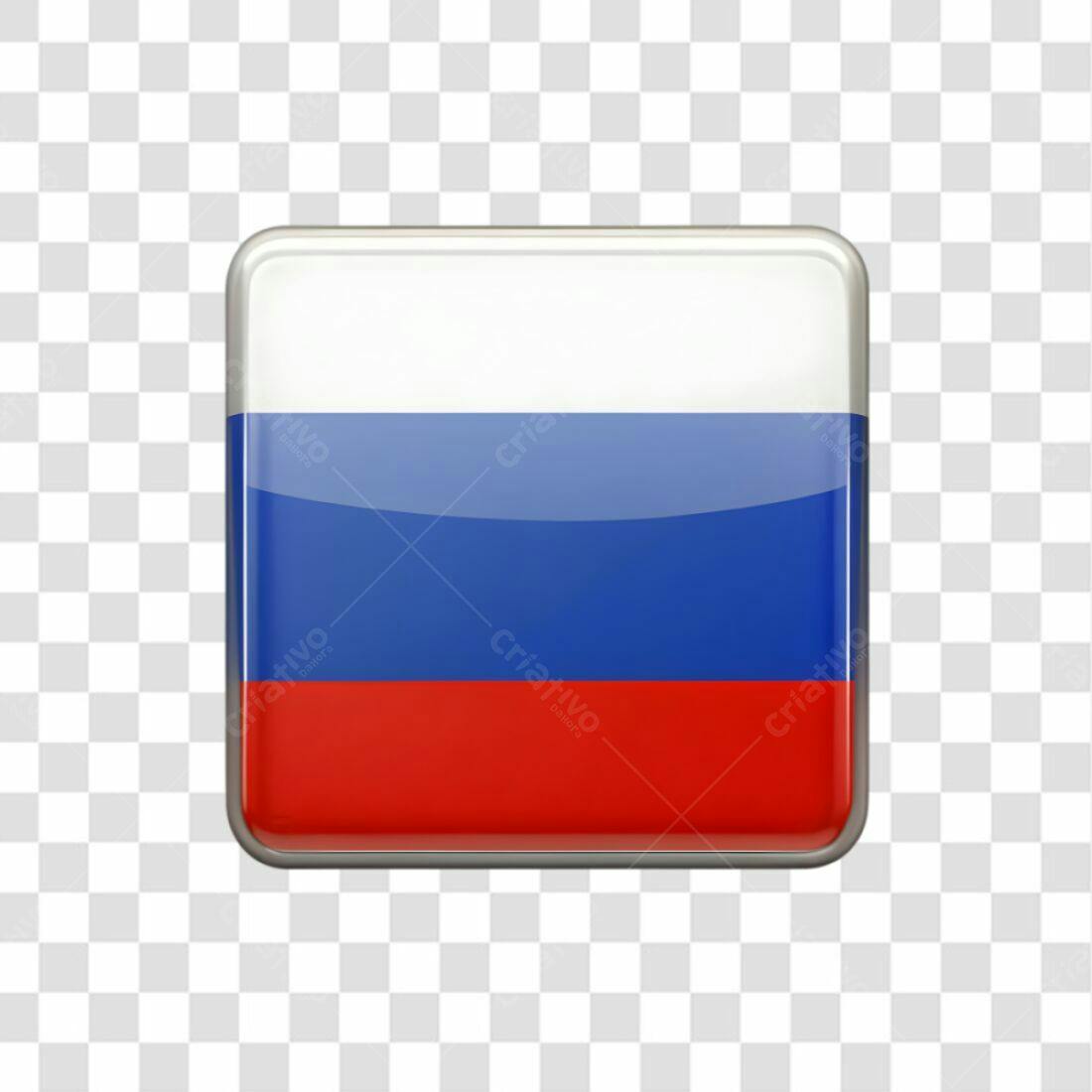 Icone Bandeira Russia PNG com fundo transparente
