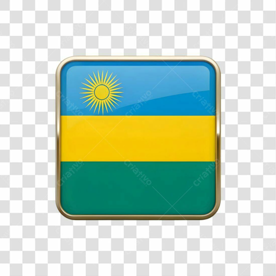 Icone Bandeira Ruanda PNG com fundo transparente