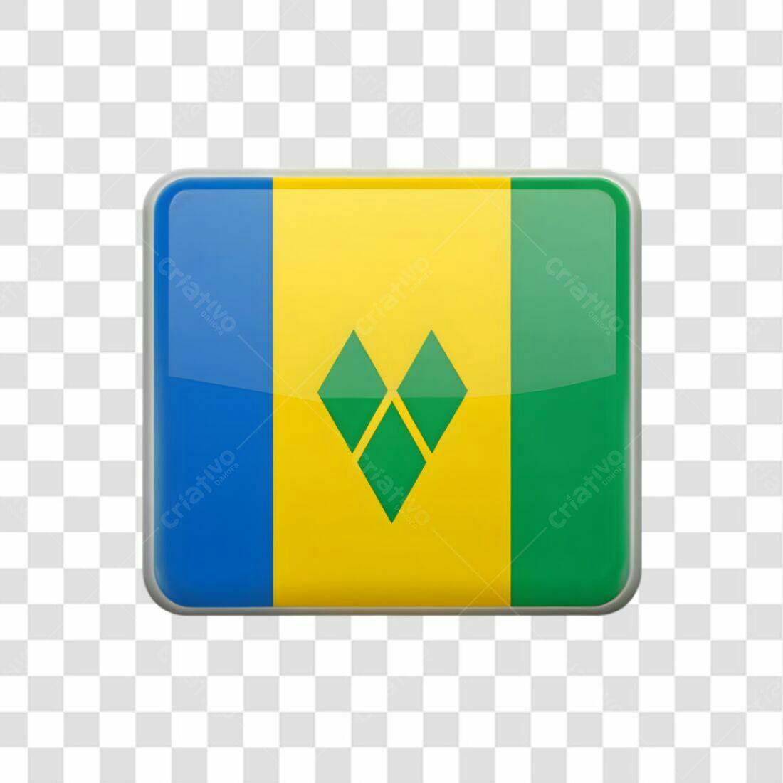 Icone Bandeira São Vicente e Granadinas PNG com fundo transparente