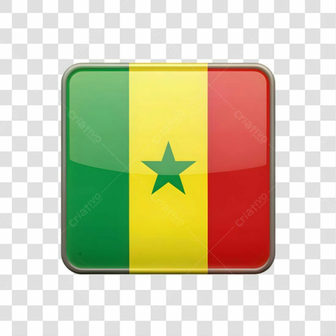 Icone Bandeira Senegal PNG com fundo transparente