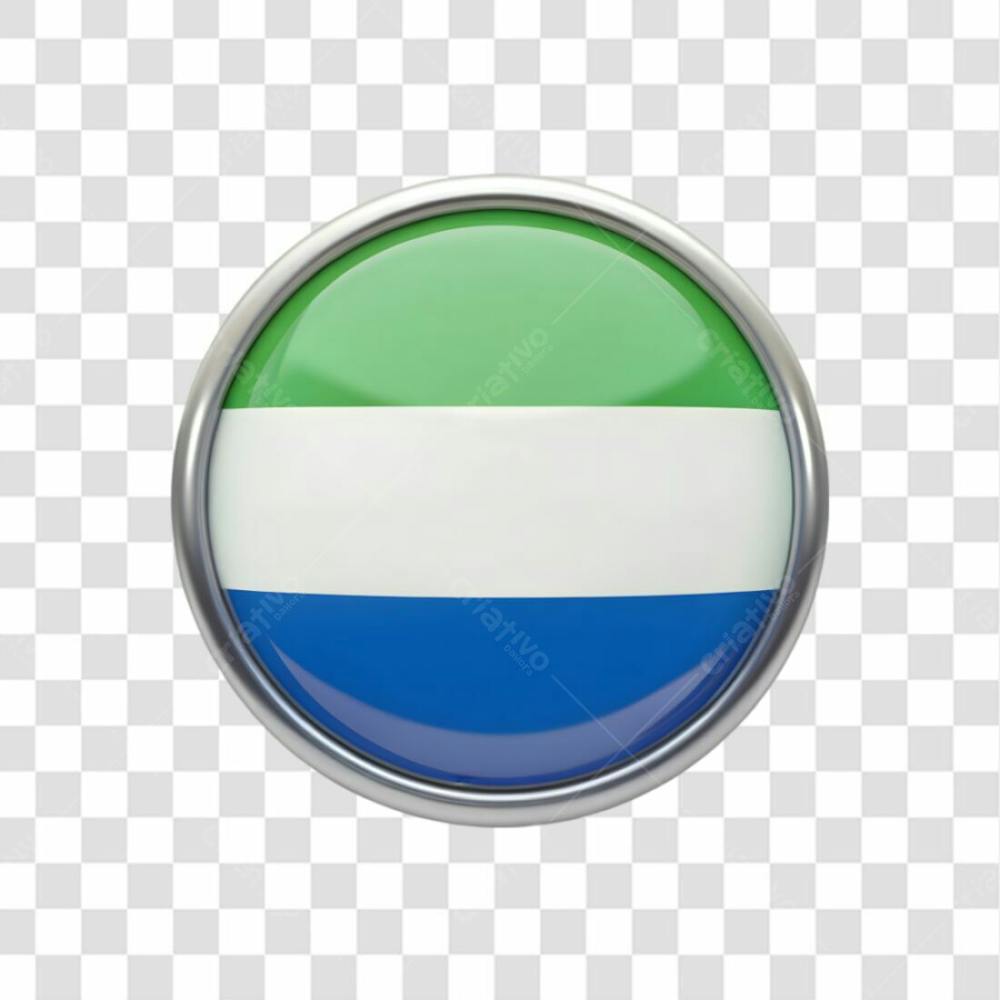 3D Sierra Leone Flag Icon Circle Shape