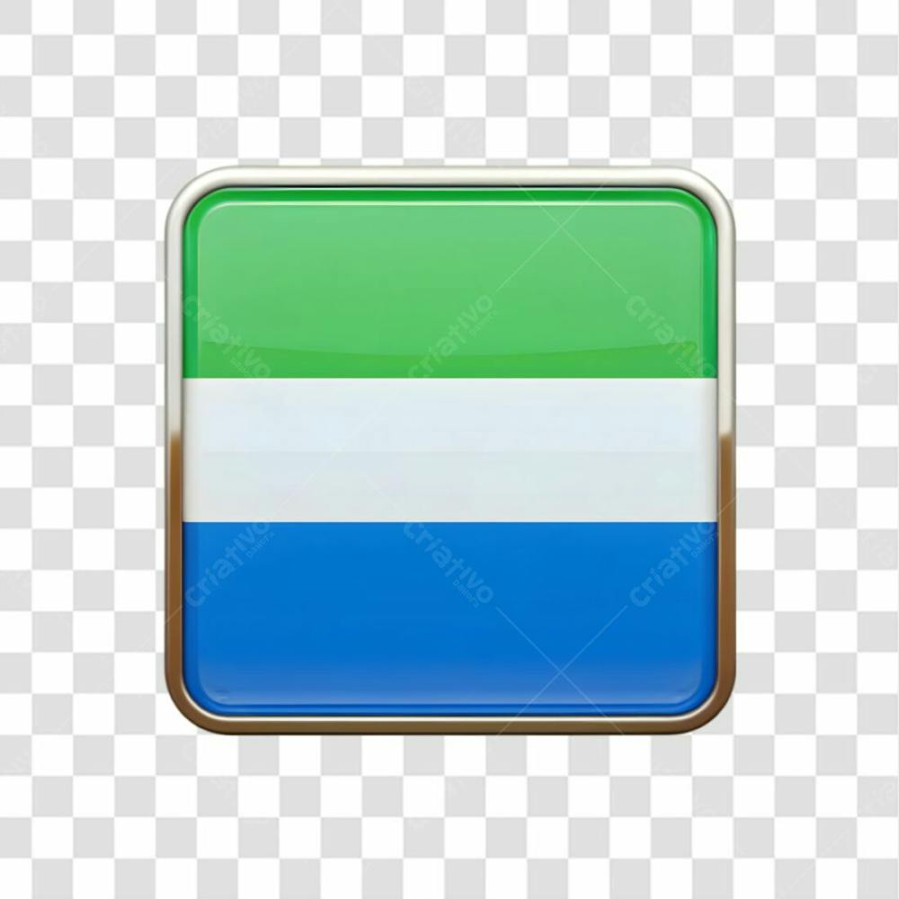 3D Sierra Leone Flag Icon Rectangle Shape