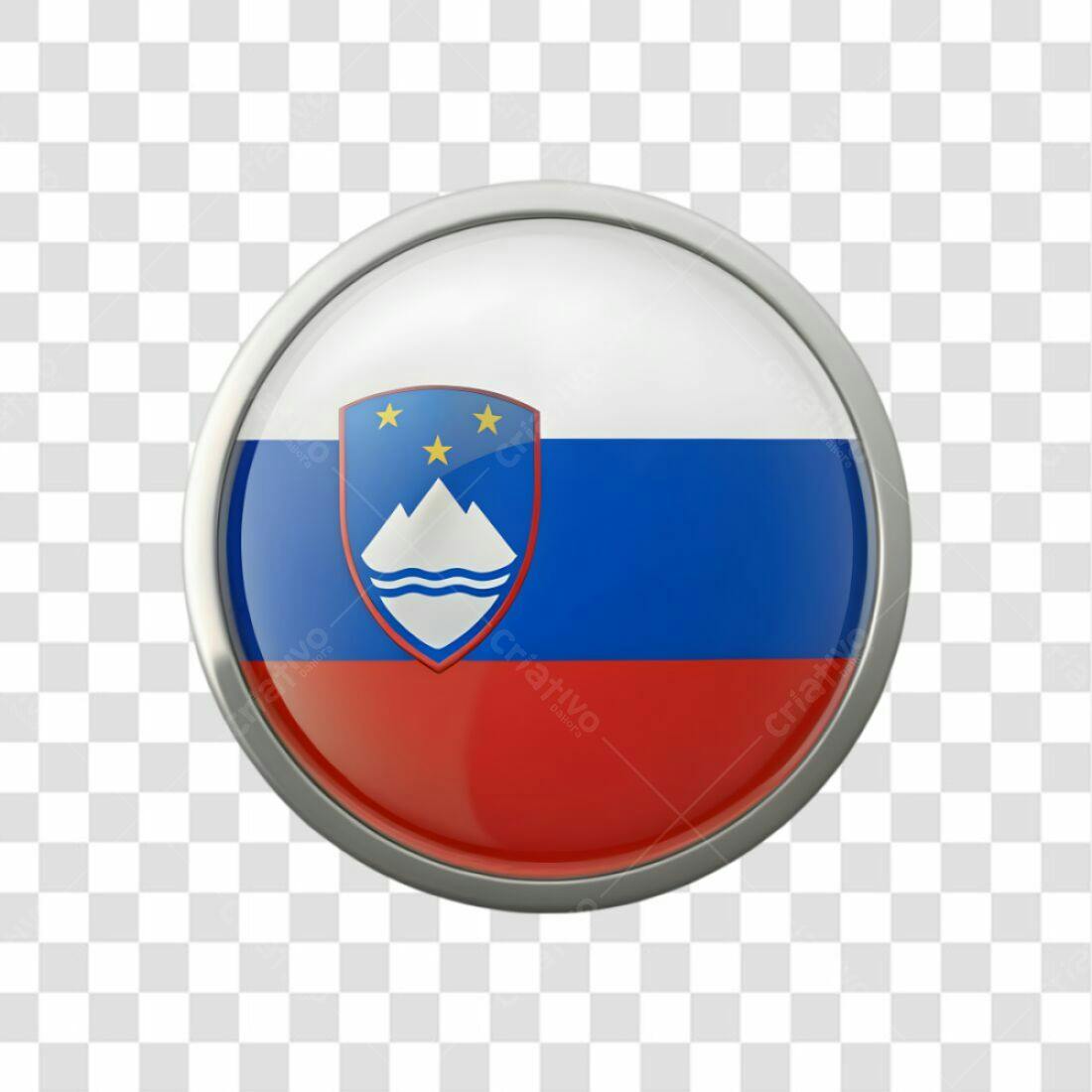 Icone Bandeira Eslovênia PNG com fundo transparente