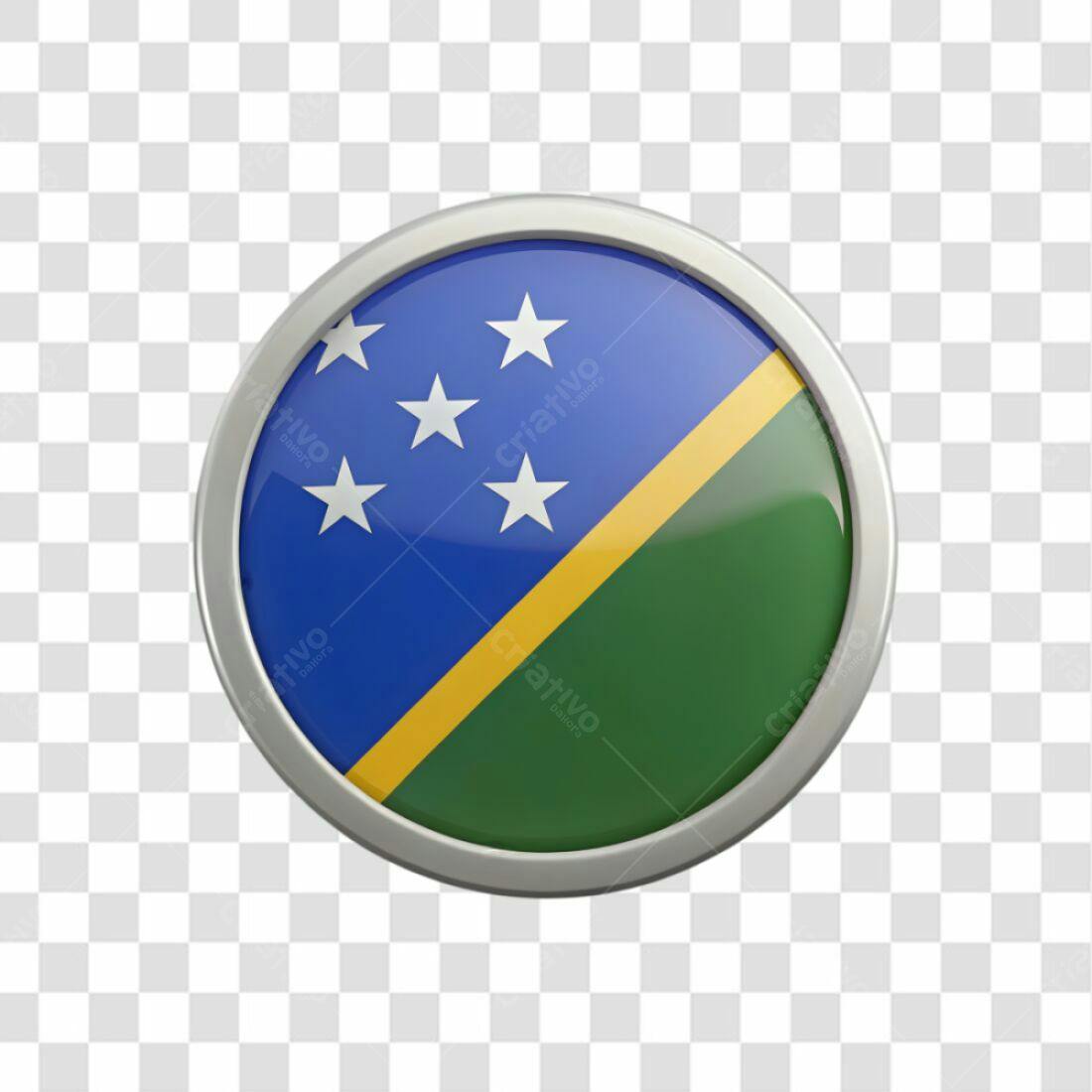 Selo Bandeira Ilhas Salomão PNG com fundo transparente