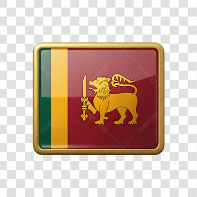 3D Sri Lanka Flag Icon Rectangle Shape
