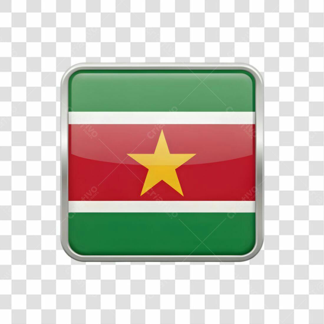 Icone Bandeira Suriname PNG com fundo transparente