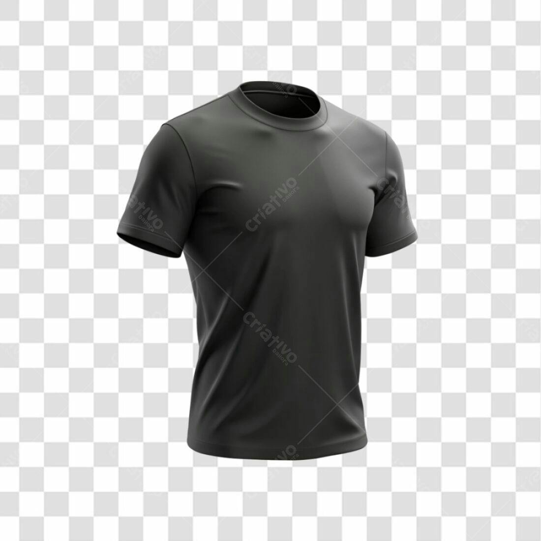 Mockup Camiseta Preta PNG com fundo transparente