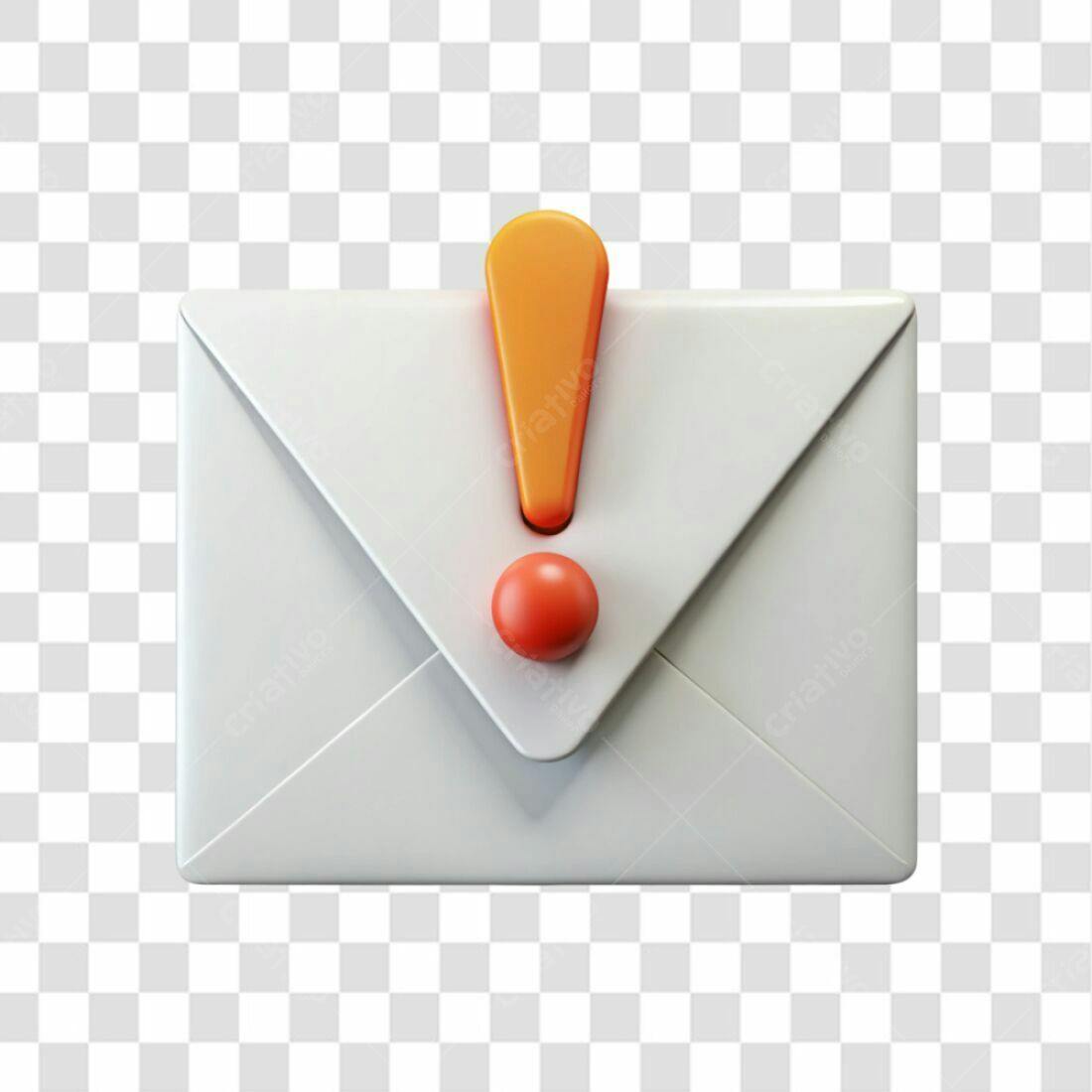 Icone de Email com Aviso PNG com fundo transparente