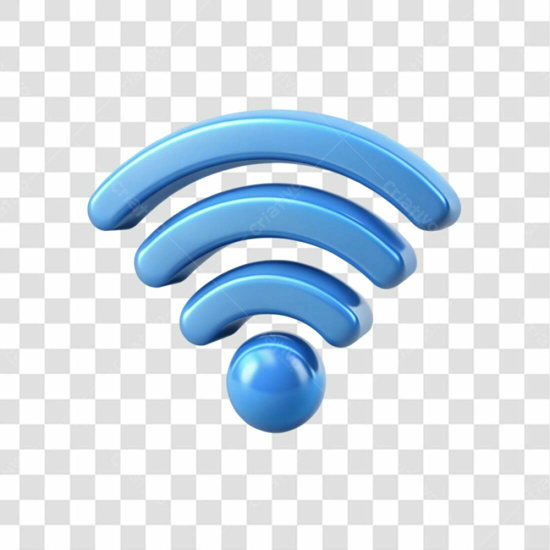 Icone Wifi Azul PNG com fundo transparente