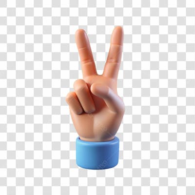 3D Hand Peace Gesture