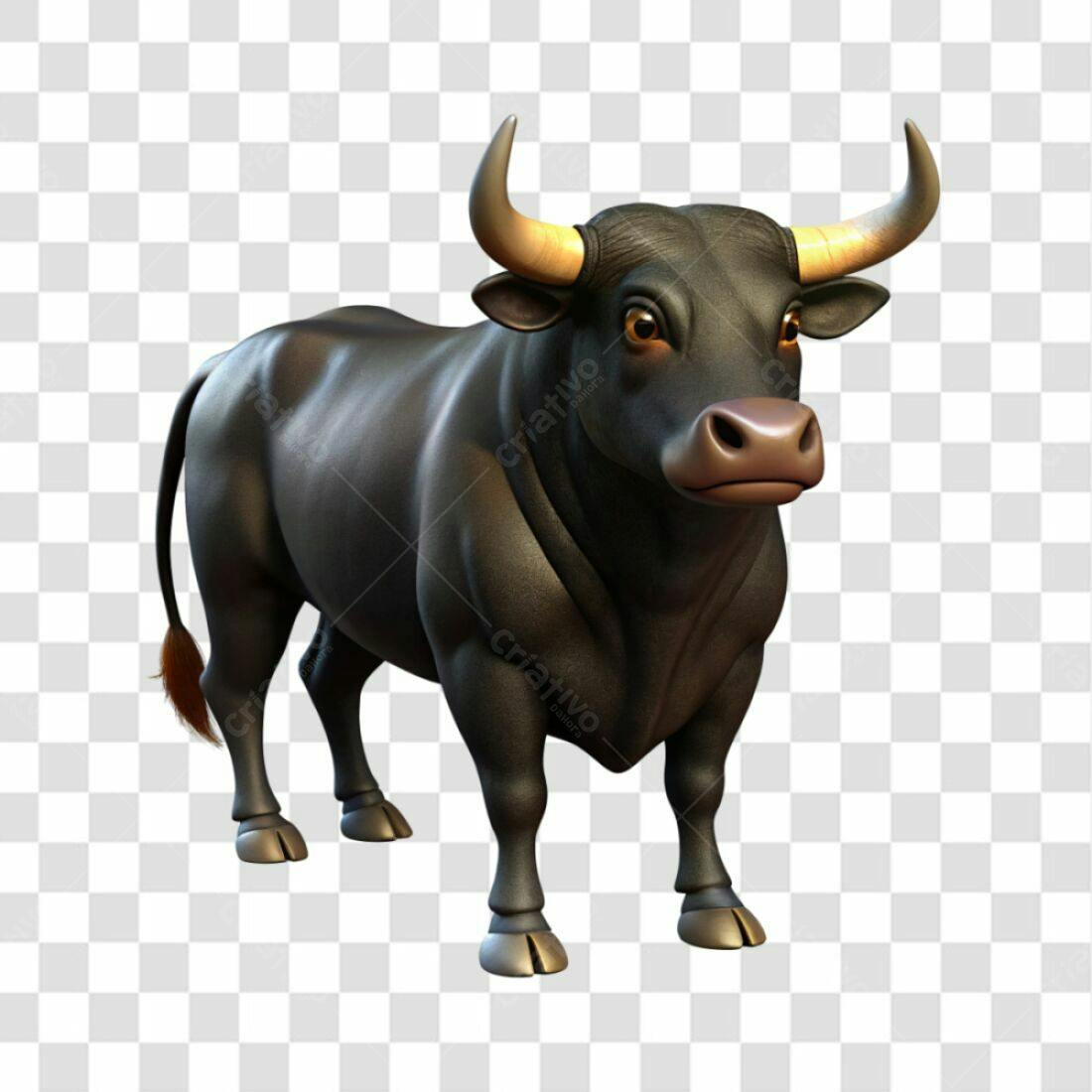 Icone Touro Preto PNG com fundo transparente