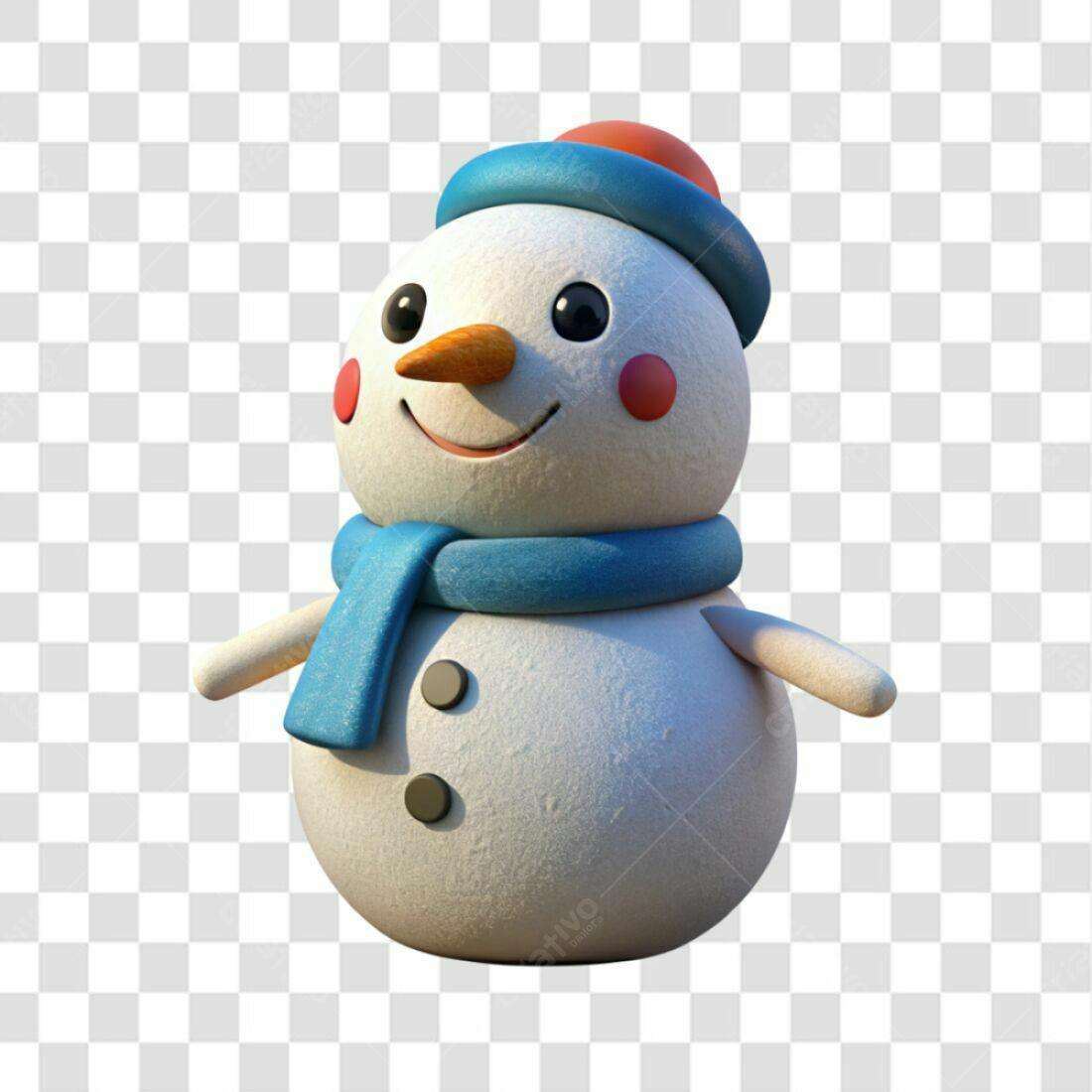 Icone Natal Boneco de Neve PNG com fundo transparente
