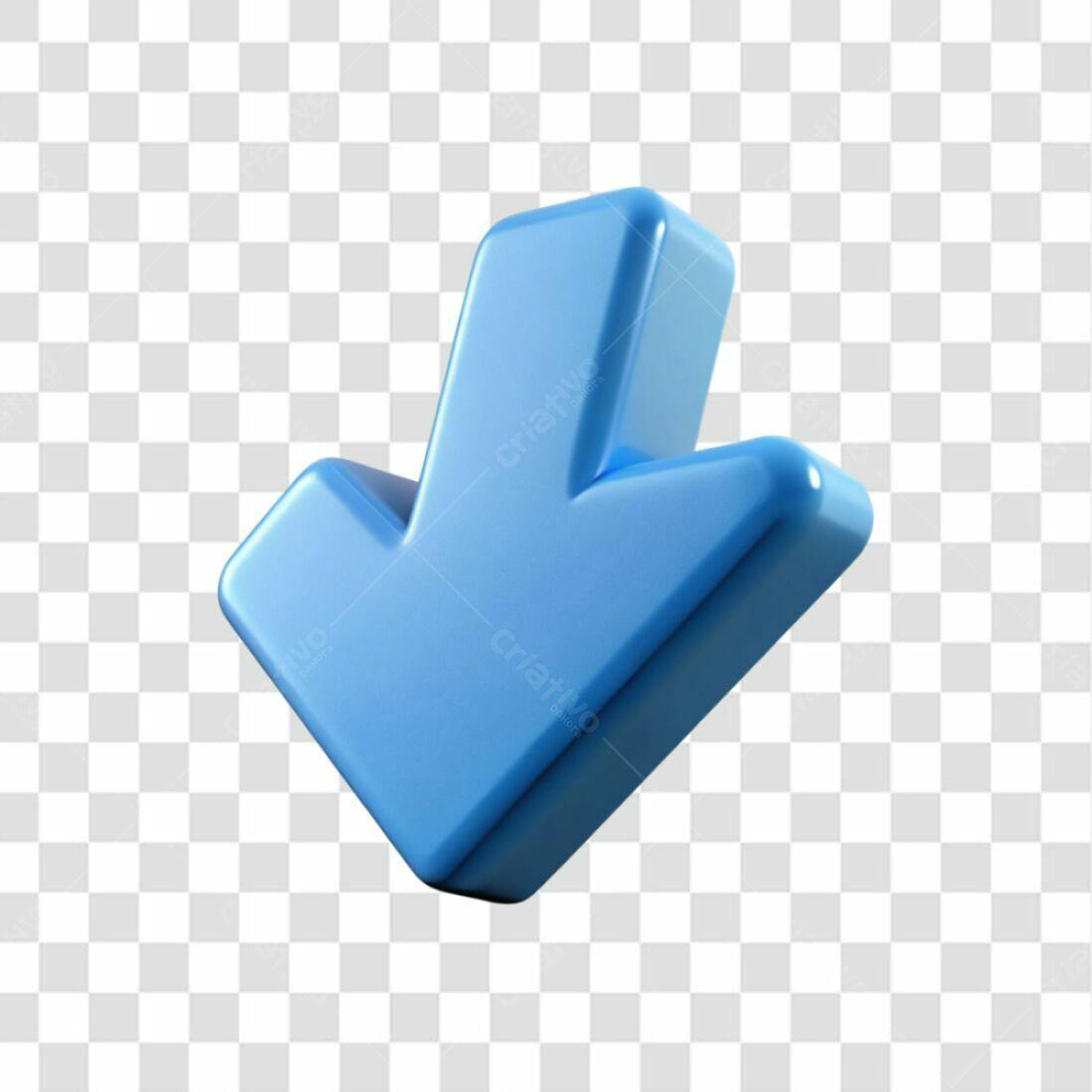 Ícone Seta para Baixo Azul PNG com fundo transparente