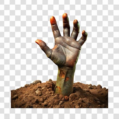 Halloween Zombie Hand Coming From Soil