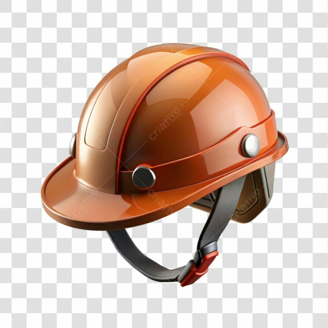 Icone de capacete de segurança laranja PNG com fundo transparente