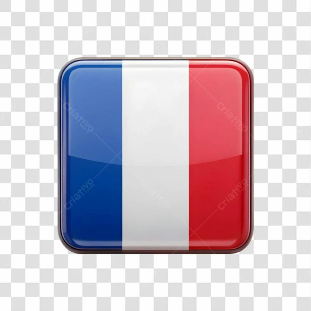 3D France Flag On Transparent Background