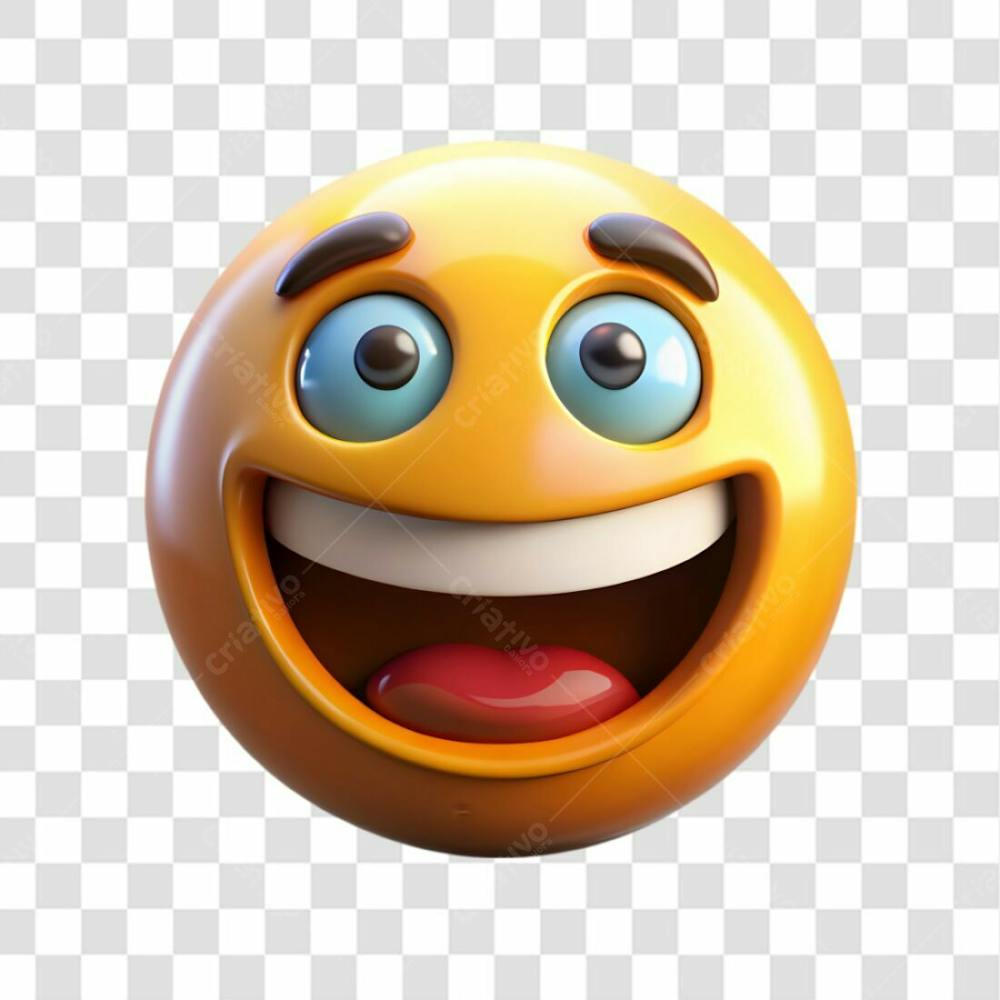 3D Funny Emoji On Transparent Background