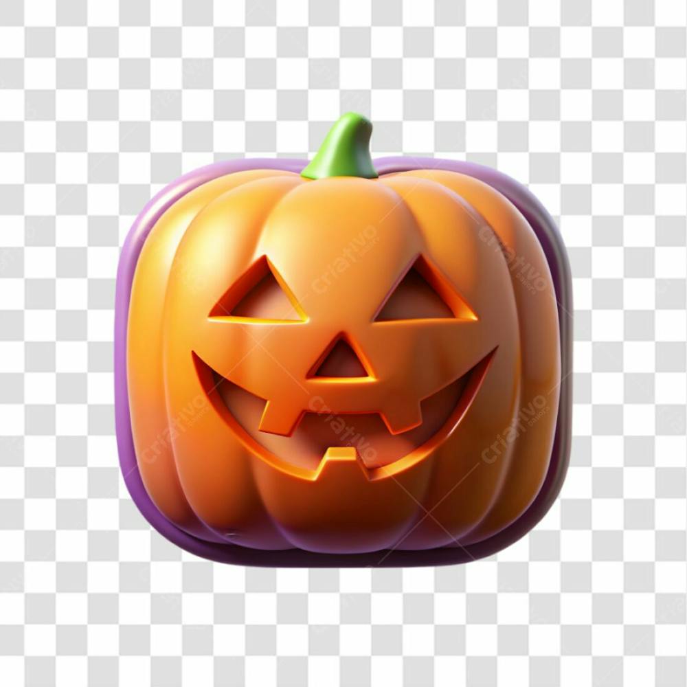 3D Halloween Icon On Transparent Background