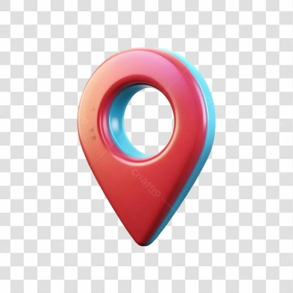 3D Location Icon On Transparent Background