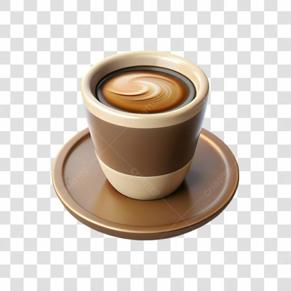 3D Coffee Icon On Transparent Background